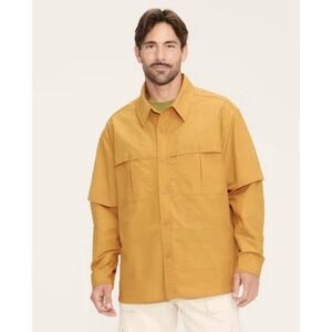 Woolrich x Target Mens Gold Long Sleeve Button Down Fishing Shirt M NWT